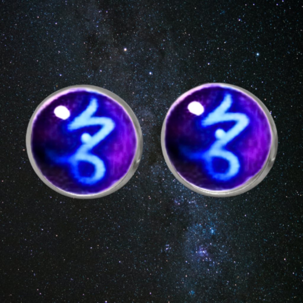Capricorn Cabochon Zodiac Earrings
